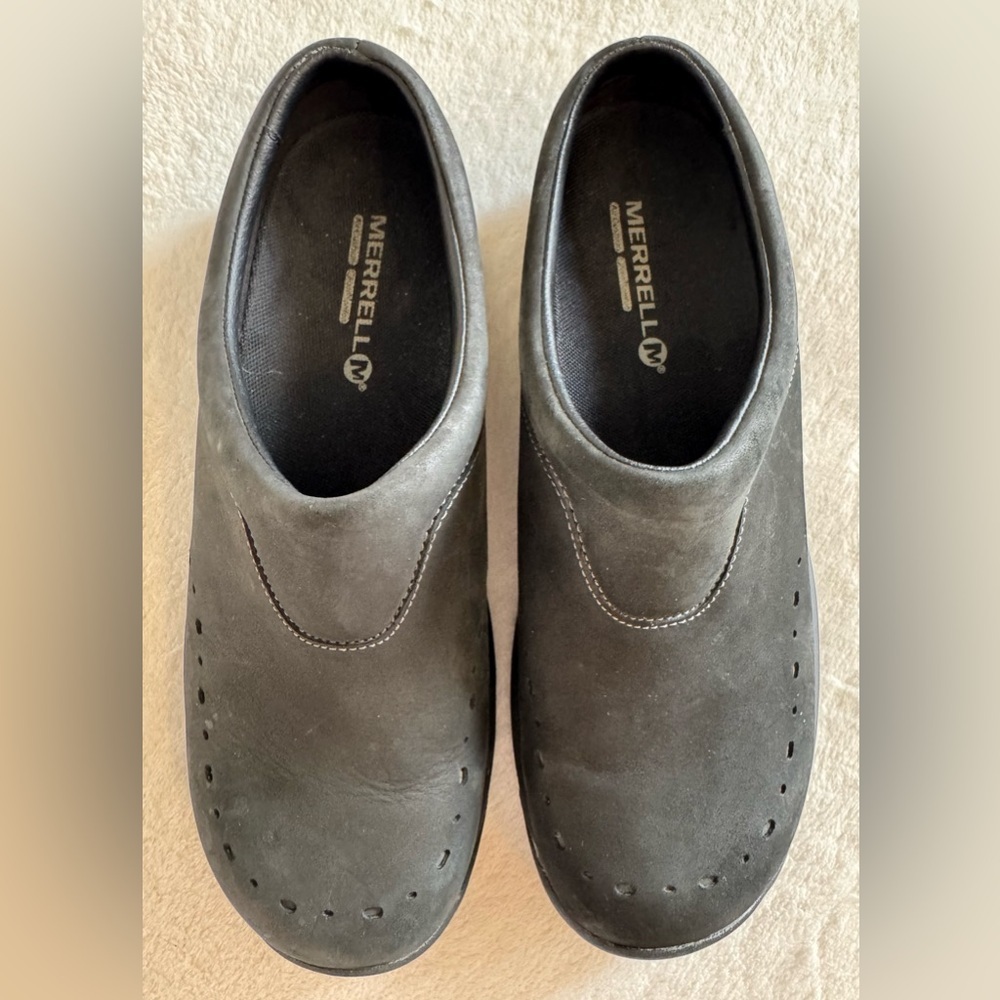 Merrell Encore Blip Shoes Women's Black Suede Slip On Mule Clogs Size 9.5 - Picture 3 of 9